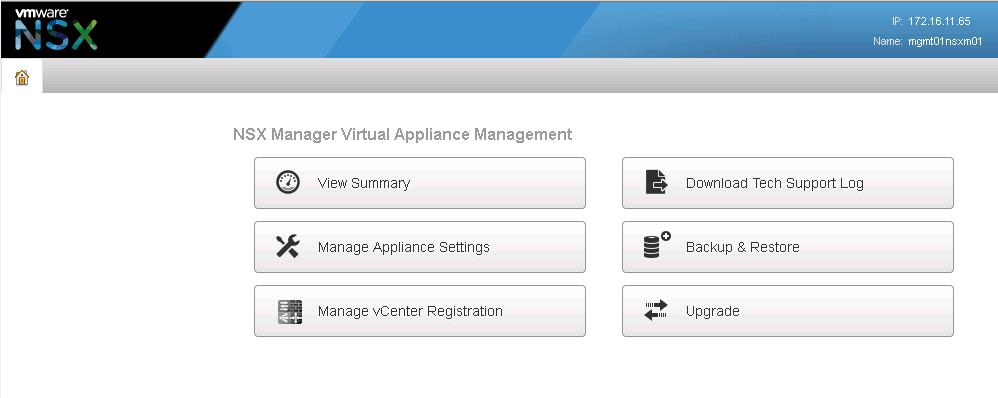 a. Open a Web browser and go to the following URL. NSX Manager NSX Manager for the management cluster NSX Manager for the shared edge and compute cluster URL https://mgmt01nsxm01.sfo01.rainpole.