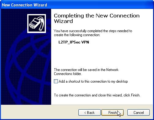 g. Select a Connection Availability and click next. Click Finish to complete the New Connection Wizard. Figure 5.18 New Connection Wizard h.