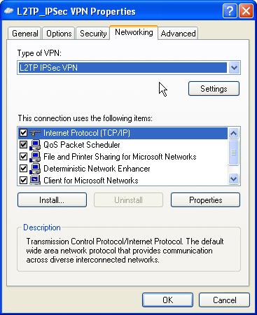 Figure 5.23 VPN Connection Properties Step 3: Connect the L2TP/IPSec VPN using the Windows (native) VPN client a.