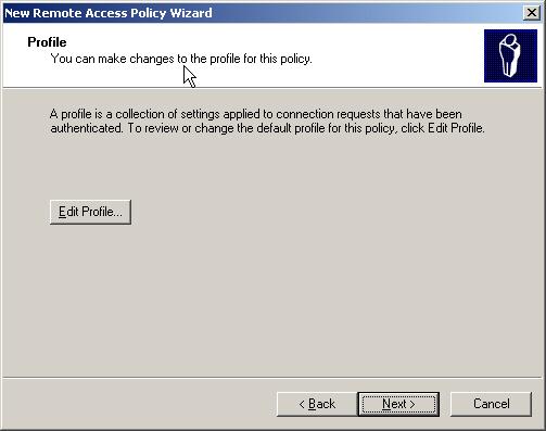 Figure 6.10 New Remote Access Policy Wizard h.