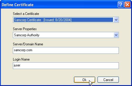 Figure 6.19 Define Certificate e.
