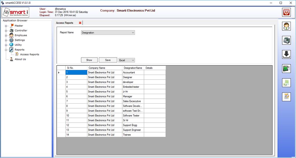 vi. Report Name Employee Activate Status This report gives details of the Employee along with their access group and authentication type. Step to Generate Employee Activate Status Report 1.
