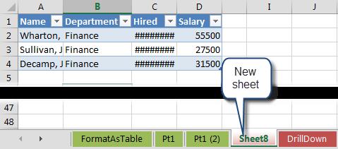 To expand or collapse a field, click on the plus or minus button to the left of the field names in the PivotTable.