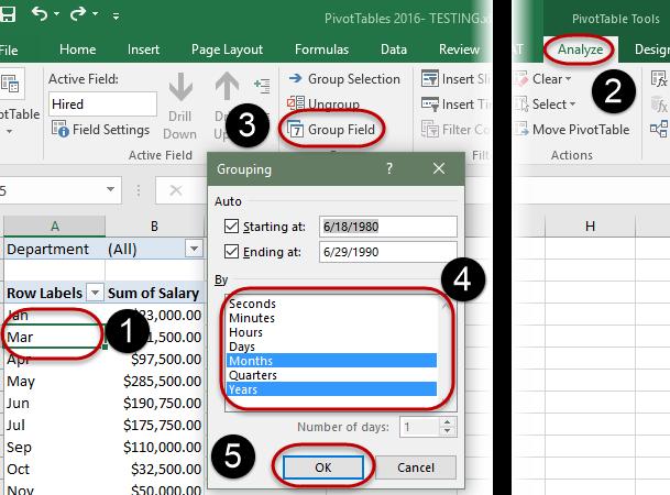 Group Data by date/time PivotTables have the ability to Group
