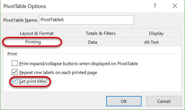 Print a PivotTables Insert a Page Break after a Row Label If the data in the PivotTable has more than one row label, meaning there are multiple