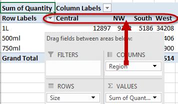 Add Fields to a PivotTable To make a PivotTable, fields must be added to the PivotTable areas.