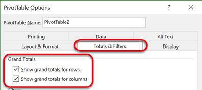 To get to the PivotTable options, make sure the cursor is in the PivotTable data, navigate to the PivotTable Tools Analyze Tab.