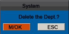 4.3 Delete a Department Press / to select department to be deleted and press numeric key '0',