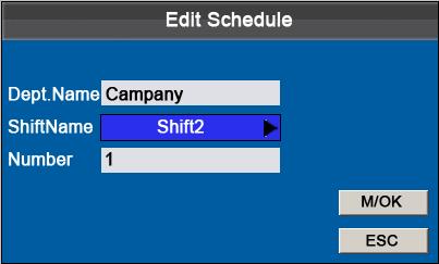 Shift setting The device supports a maximum of 24 shifts including two default shifts (shift 1 and shift 2). All shifts can be edited and a single shift includes three time ranges at most. 5.
