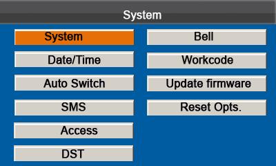 7.11 Access Function Notice: Only when set Bell Type as Internal, can enable the Access Function. Press and hold [M/OK] key on the initial interface to enter the Main Menu interface.