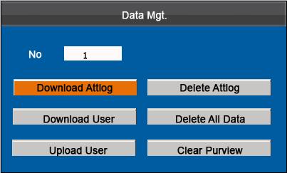 Press / key to select Data Mgt. menu and press [M/OK] to enter the Data Mgt.