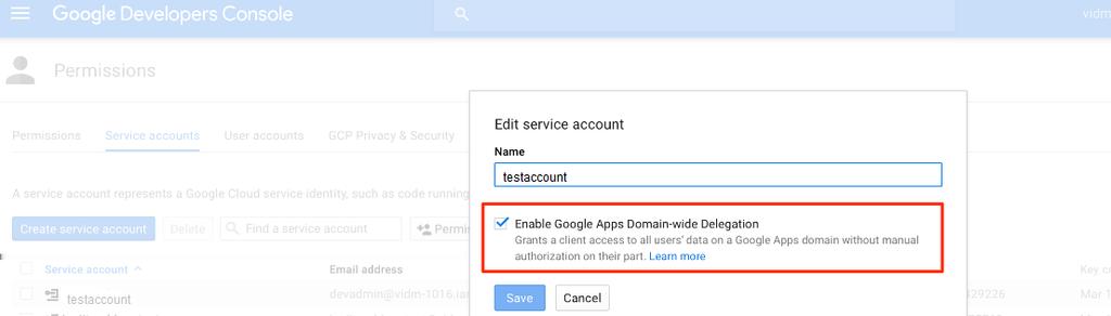 Setting Up Resources in VMware Identity Manager (SaaS) Configure a Google Service Account Before you can enable the Google Apps provisioning adapter in VMware Identity Manager, you must create a