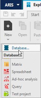 2.2 Create database In the following, you will create a database to save the data that you will generate while working through the Quick Start Guide. 1. Activate the Explorer tab. 2.