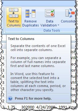 Objective 2: Reorganize Data from External Sources Converting Text into Columns Text to Columns Description It is impossible to sort the Seller field by last name the way it is currently set up.