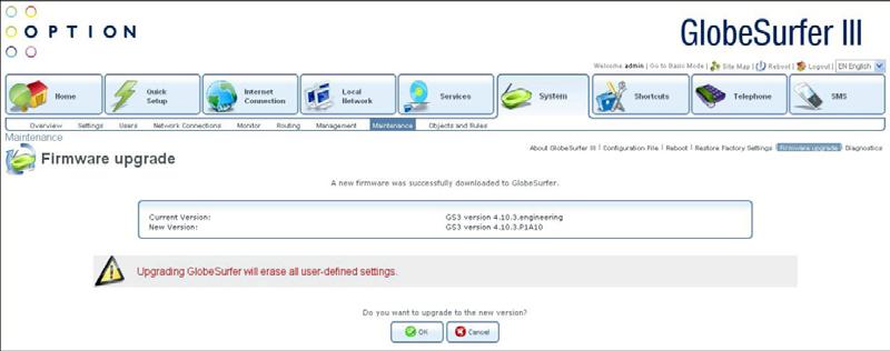 Select the Maintenance followed by Restore Factory Settings sub tabs 3. Read the warning and Click OK.