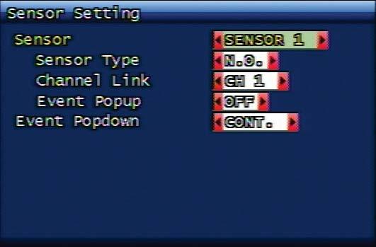 Main Menu Configuration 3.3.2. Sensor Setup Figure 3.15. Sensor Setup Screen 3.3.2.1. Sensor Type Selection of Sensor Type N.O. : It stands for Normal Open.