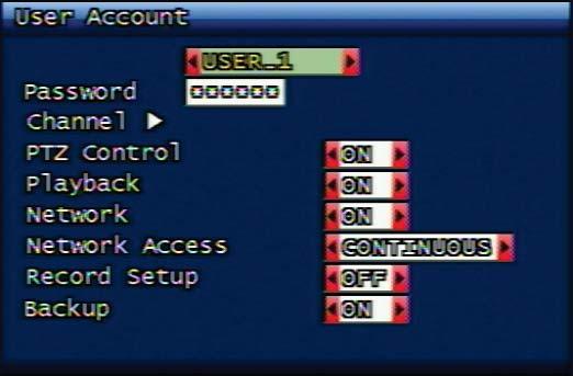 Main Menu Configuration 3.7.2. System Password Figure 3.41. System Password Setup 3.7.2.1. User account 3.7.2.1.1. User account Figure 3.42.