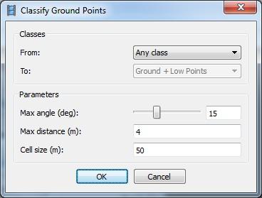 Classify Ground Points PhotoScan Professional provides instrument for automatic ground point classification tool. Select Classify Ground Points.