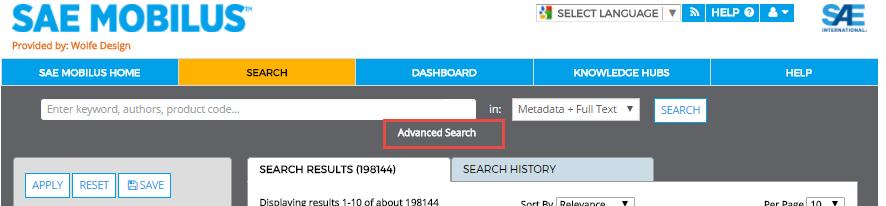 6.5 Advanced Search Advanced search helps you to search using more specific terms within selected metadata fields.
