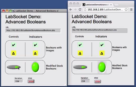 LabSocket also supports high-fidelity replication of Boolean controls and element if the element is a type def (Figure 8.3)
