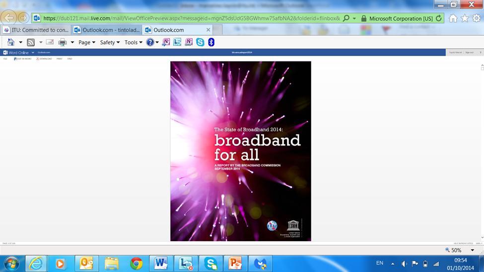 Broadband Commission The World Bank (2009) has estimated that a 10% increase in broadband penetration would yield