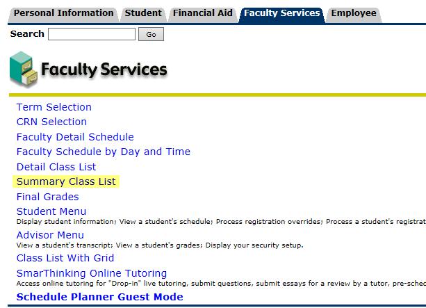 How to Email Class using Outlook 365 1. Login to Online Services and click the Faculty Services tab; select Summary Class List 2.