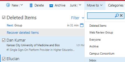 Recover Deleted Items Recover email that s still in your Deleted Items folder When you delete an email message, a contact, a calendar item, or a task, it's moved to the Deleted Items folder in your