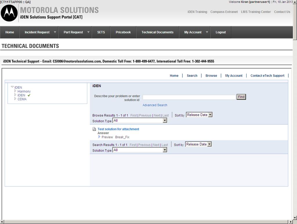 Viewing Technical Documents Topic Tree continued Matching search results display STEP 3: Click on the desired technical