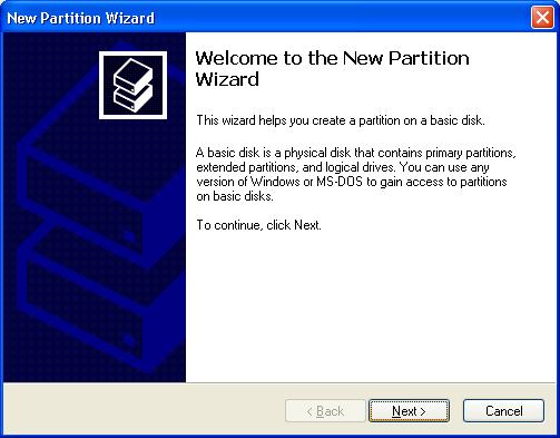 Please follow the "New Partition Wizard" step by step instructions to