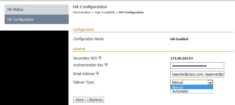 Prime Infrastructure HA Configuration of HA Feature For Your Reference The first