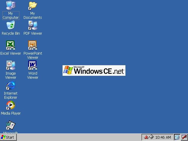 2.2 THE CE PANEL DESKTOP ICONS When the CE panel is powered up, it will automatically boot into the Windows CE desktop, unless programmed otherwise (see section 6.2.1). Fig 3.