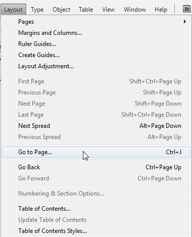 This panel lists document layout templates in the top section and actual pages in the lower section. To choose a page in your document, double-click the page icon in the lower section.