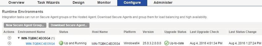 Note: See the Informatica Cloud User Guide for details on installing the Secure Agent on Linux.