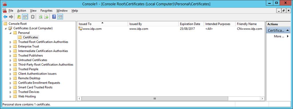 15.3.2 Certificates Stored in the Windows Certificate Store When loading a certificate from the Windows Certificate Store, if an access denied exception occurs, this generally indicates a permissions
