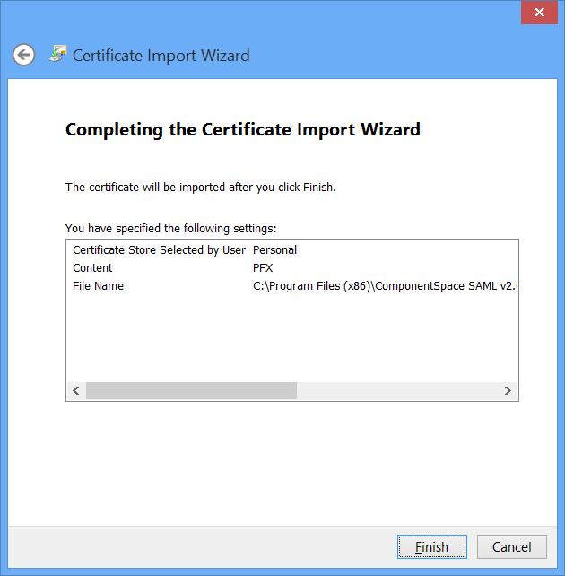 7. Confirm the certificate is listed