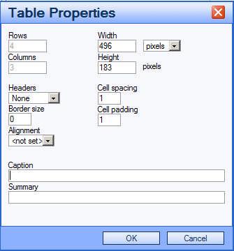 To change the size of the table, click on it to select it. Small square anchors appear on the borders of the table.
