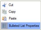 Type - Select the type of numbers desired. Bulleted lists can be created in the same way as numbered lists.