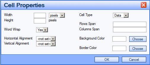 Insert a new cell after the cell the cursor is in. Delete the cell the cursor is in. Merge highlighted cells into one cell. One cell is split into two columns. One cell is split into two rows.
