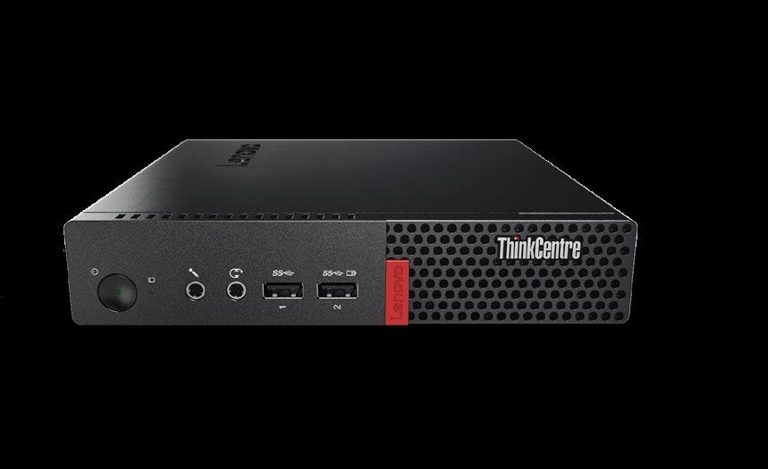 Small, Space-Saving Desktop THE THINKCENTRE M710q TINY IS RUGGED ENOUGH TO HANDLE TOUGH TREATMENT IN CLASSROOMS WHILE PACKING LOTS OF POWER AND CUTTING-EDGE FEATURES INTO AN ASTONISHINGLY SMALL FORM
