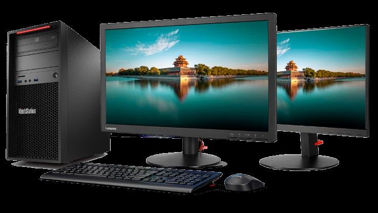 Expand your view. PAIR THE THINKSTATION P320 WITH ONE OR TWO MONITORS.