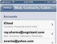 BYOD - Setting up Email Access on your ios mobile device This document provides step-by-step instructions for setting up Cognizant e-mail on the native e-mail app of your ios mobile device.