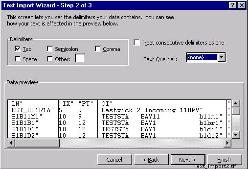 dialog of Microsoft Excel The Text Import Wizard - Step 2 of 3 is shown in Fig.