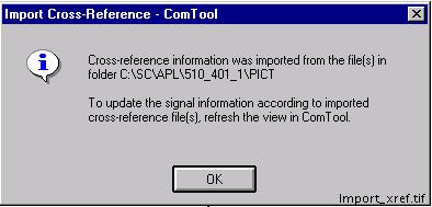 Fig. 5.8.-6 Dialog box indicating that importing of cross-references is ready Import_xref 5.9.