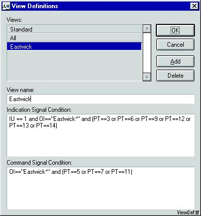 COM 500 *4.1 MicroSCADA Pro 1MRS751858-MEN Fig. 4.6.8.-1 View Definitions dialog View definitions By default, a non-editable view called Standard is assigned with the Signal Cross- Reference Tool.