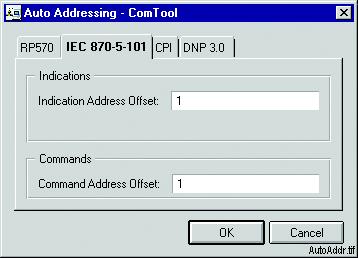 1MRS751858-MEN MicroSCADA Pro COM 500 *4.1 Fig. 4.6.10.-1 Auto Addressing dialog Opening the Auto Addressing dialog To open the Auto Addressing dialog select Settings > Auto Addressing.