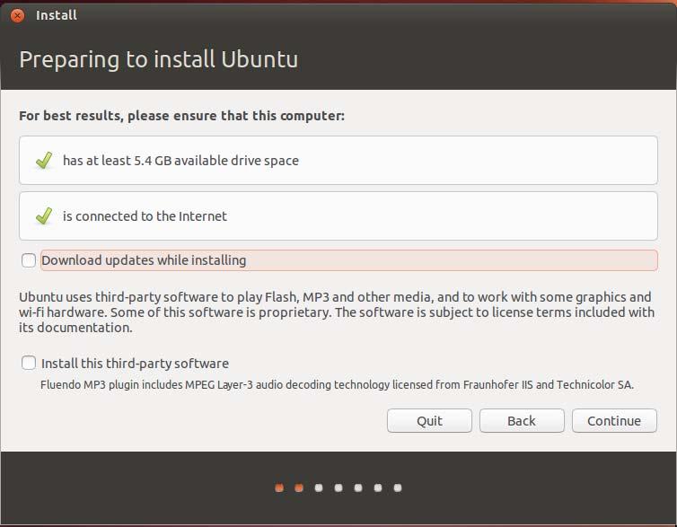 FFI IIGGUURREE 2 Preparing to install Ubuntu. Partitioning under Linux used to be somewhat of a black art, but Ubuntu has made it easy. In Figure 3, I am installing on a blank hard drive.