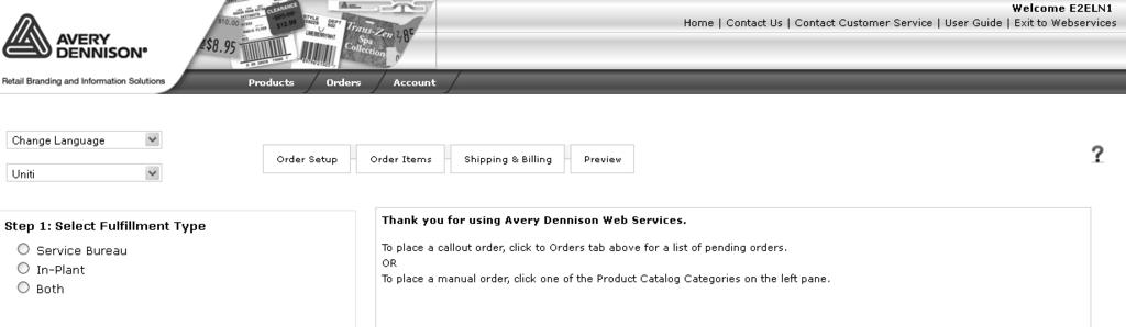 Accessing the Avery Dennison Web Services Web Site A confirmation message displays confirming that your password has been changed.