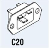 inlet as per IEC60320-1 C20 (squared type) NOTE: easily.
