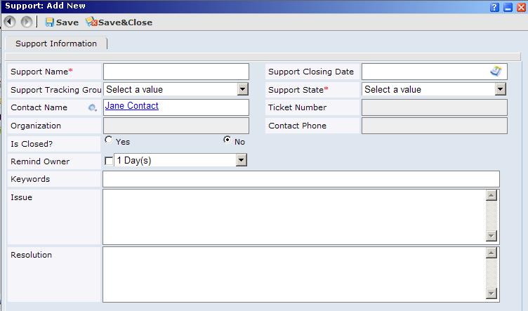 Support Tickets Luxor CRM allows you to track support tickets as well as Opportunities. Tickets are attached to the Contact record.