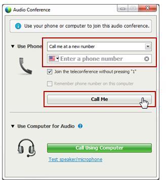 Connect by Telephone Connecting to the audio conference by VoIP is preferred, but you can connect by telephone as well.